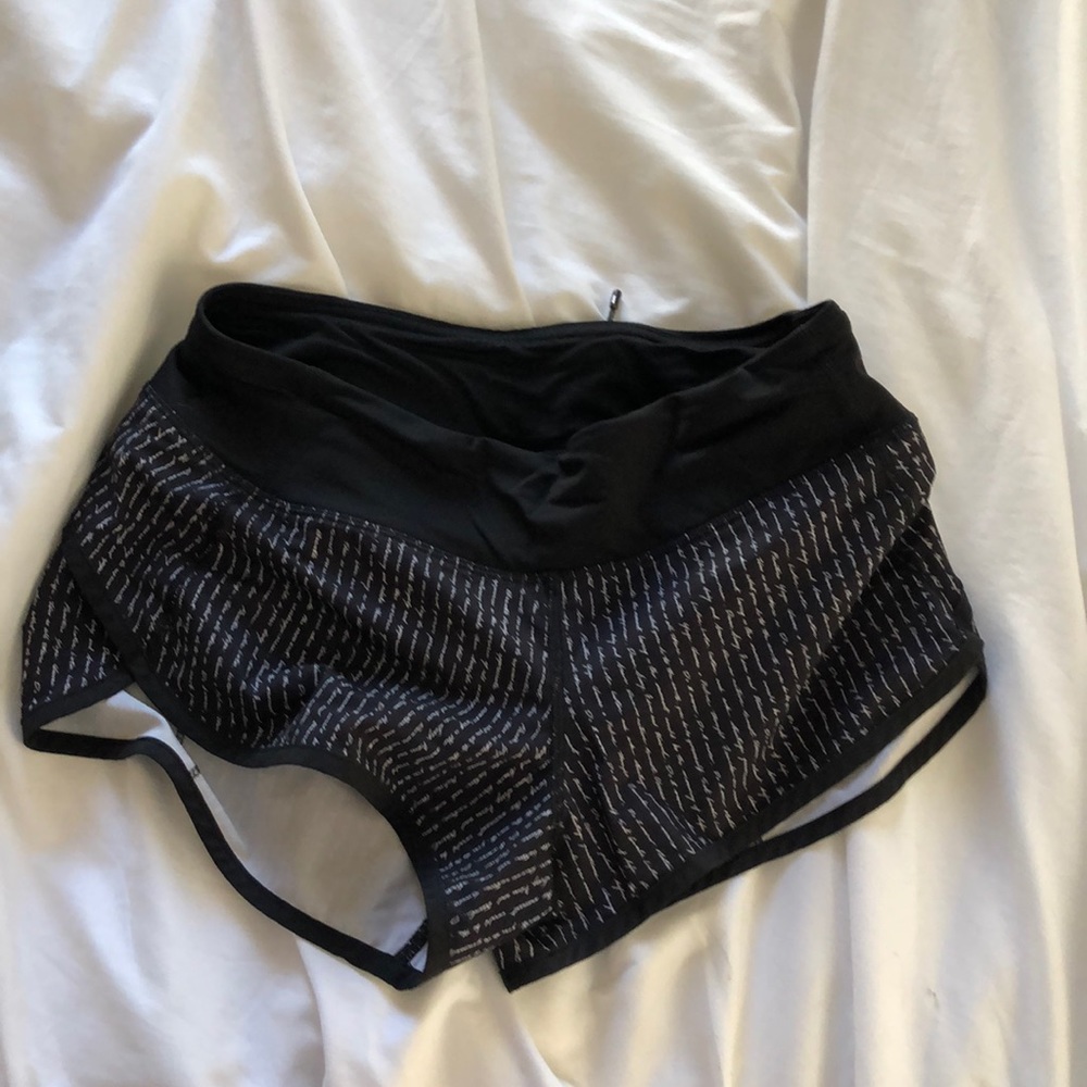 Black scripted shorts